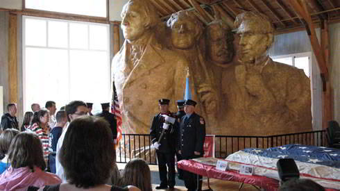 9-11 Flag in Sculptor's Studio Mount Rushmore 9-11 Flag in Sculptor's Studio Mount Rushmore