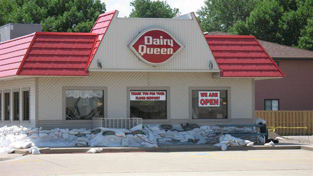 Sandbags around buildings in Pierre South Dakota July 2011 Sandbags around buildings in Pierre South Dakota July 2011